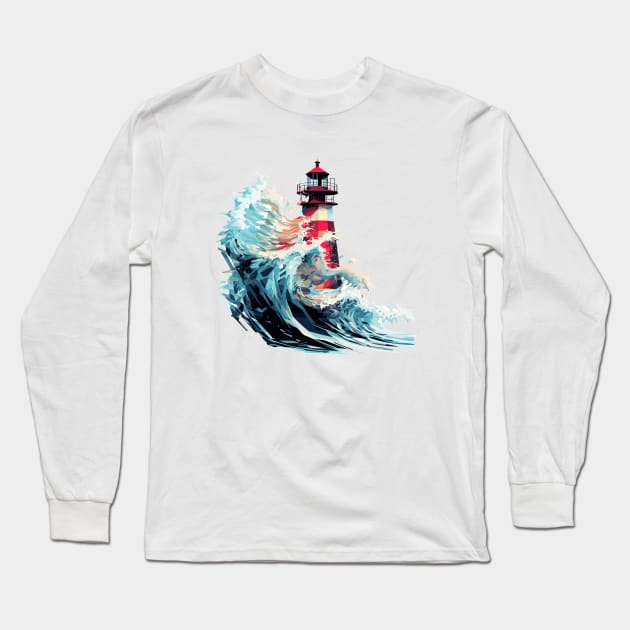 Lighthouse Sea World Ocean Beauty Discovery Long Sleeve T-Shirt by Cubebox